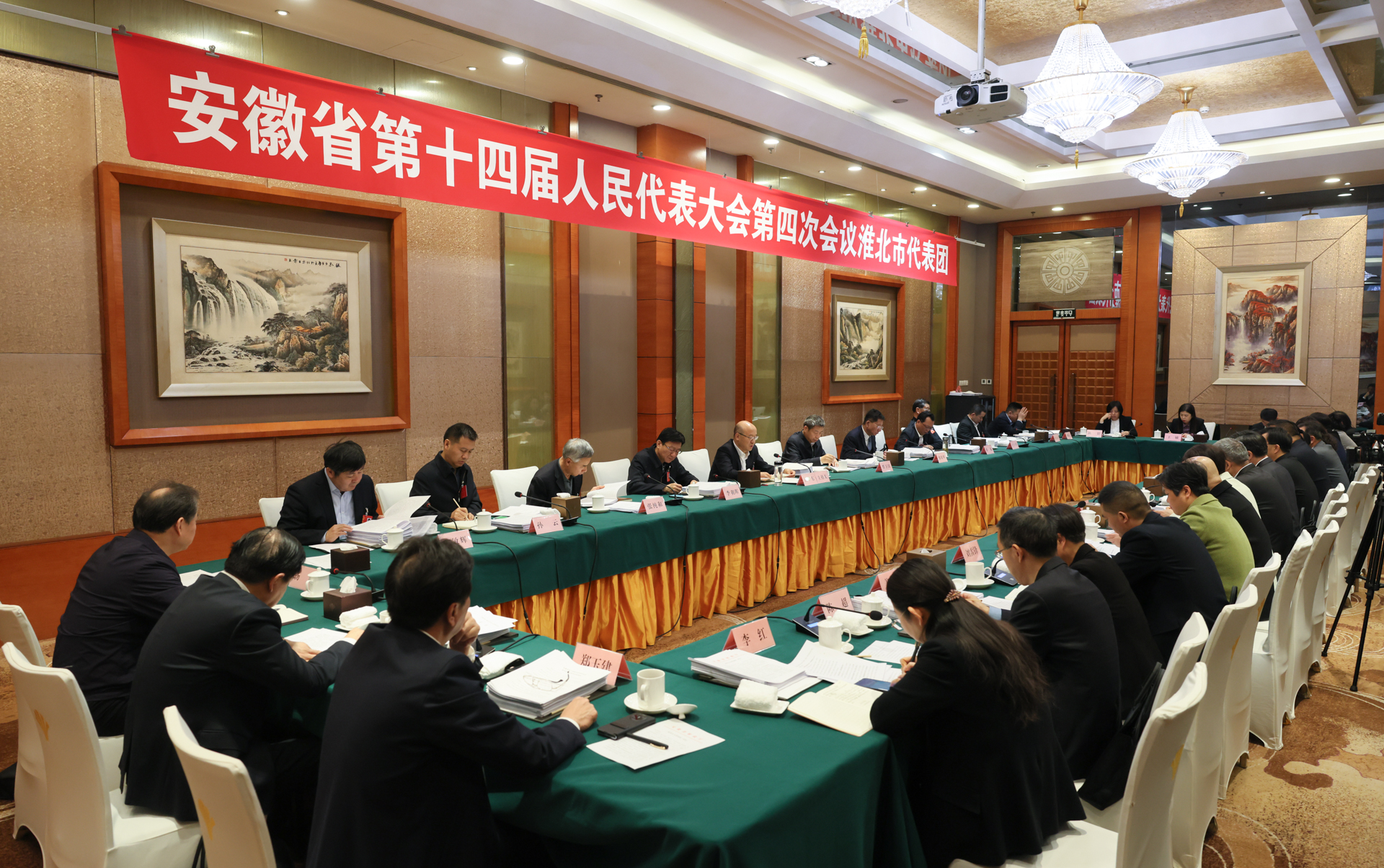 淮北市代表团继续审议省人大常委会和省“两院”工作报...